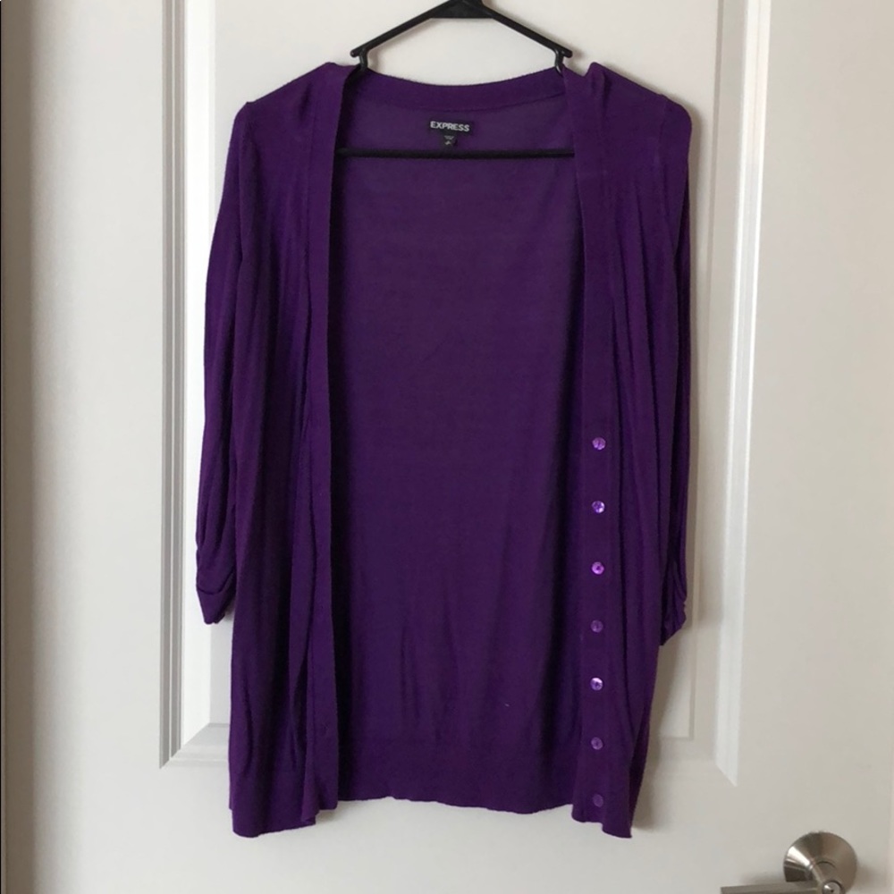 Express thin quarter sleeve cardigan